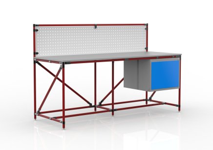 Dielenský stôl s perfopanelom šířka 2000 mm, 240408311 - 2