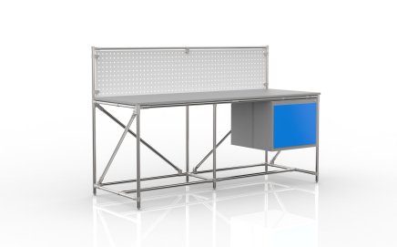 Dielenský stôl s perfopanelom šířka 2000 mm, 240408311 - 4