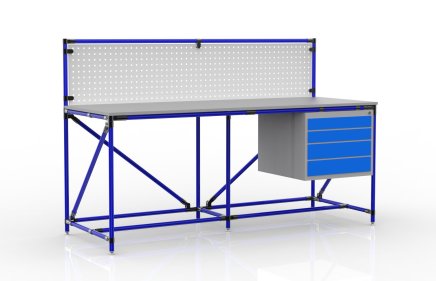 Dielenský stôl s perfopanelom šírka 2000 mm, 240408310 - 3