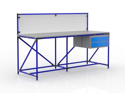 Dielenský stôl s perfopanelom šírka 2000 mm, 24040838 - 3