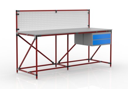 Dielenský stôl s perfopanelom šírka 2000 mm, 24040838 - 2