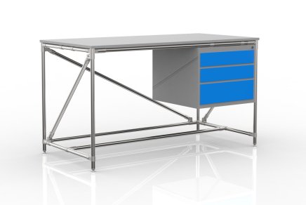 Dielenský stôl s kontajnerom s tromi zásuvkami šírka 1500 mm, 24040539 - 4