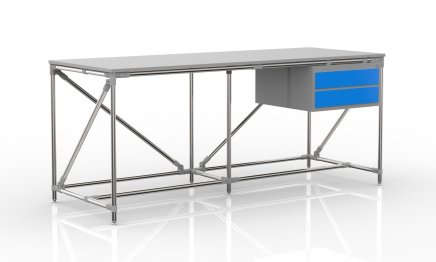 Dielenský stôl s kontajnerom s dvoma zásuvkami šírka 2000 mm, 240405314